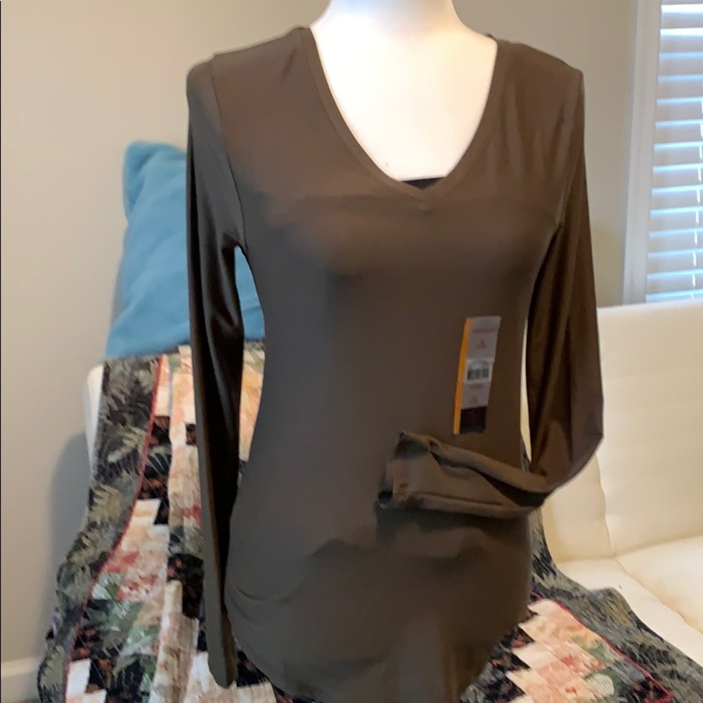 Long sleeve shirt, dark olive green